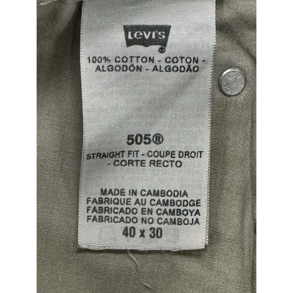 Levi's 505 Shorts Men's 40 Khaki Beige Classic Fit Red Tab Denim